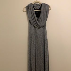 KENSIE Pieces Black & White Striped Maxi Dress